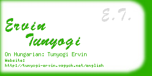 ervin tunyogi business card